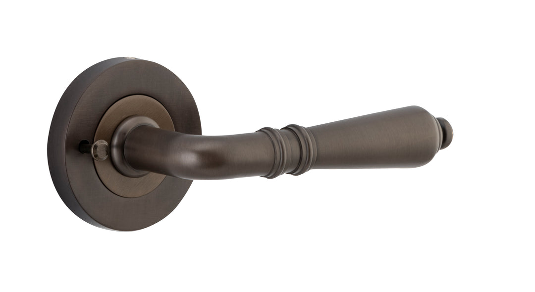 Sarlat Lever - Round Rose (Inbuilt Privacy) Signature Brass