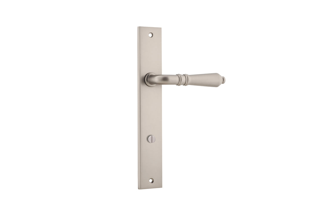 Sarlat Lever - Rectangular Backplate Satin Nickel