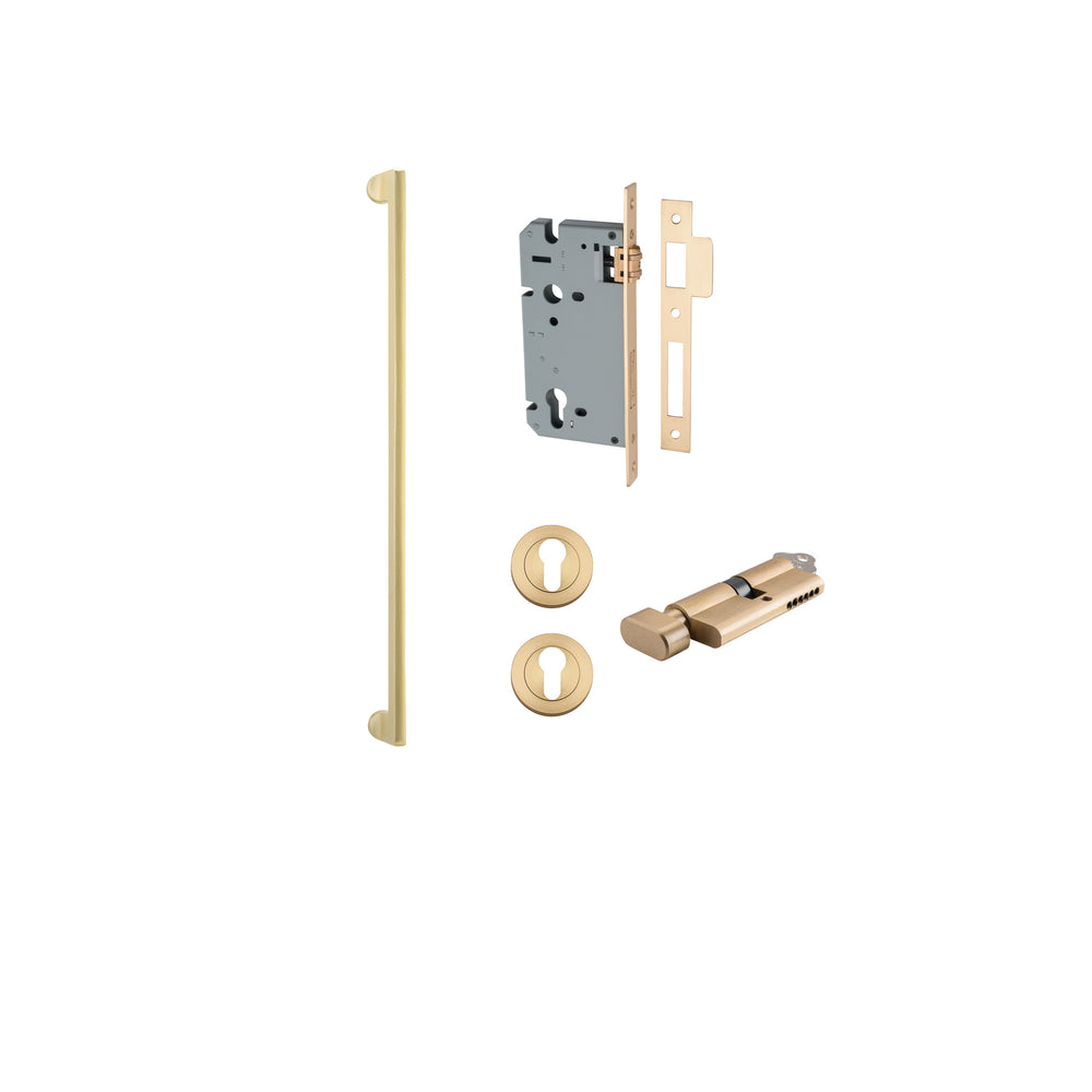 Baltimore Pull Handle - 600mm Entrance Kit with Separate High Security Lock Brushed Gold PVD