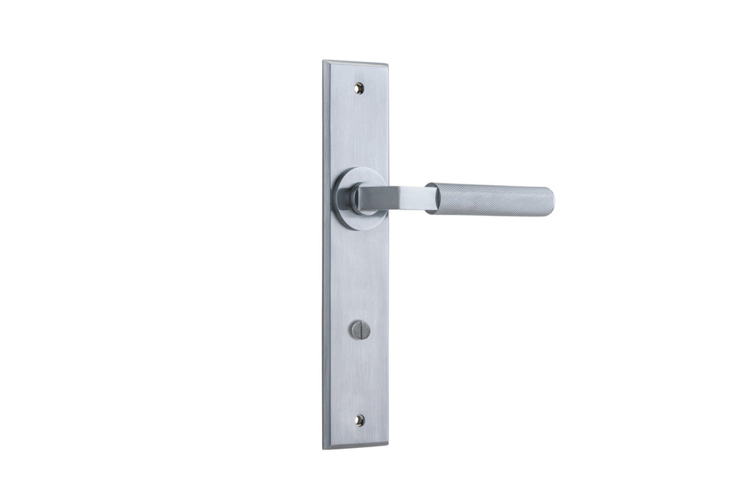 Brunswick Lever - Chamfered Backplate Brushed Chrome