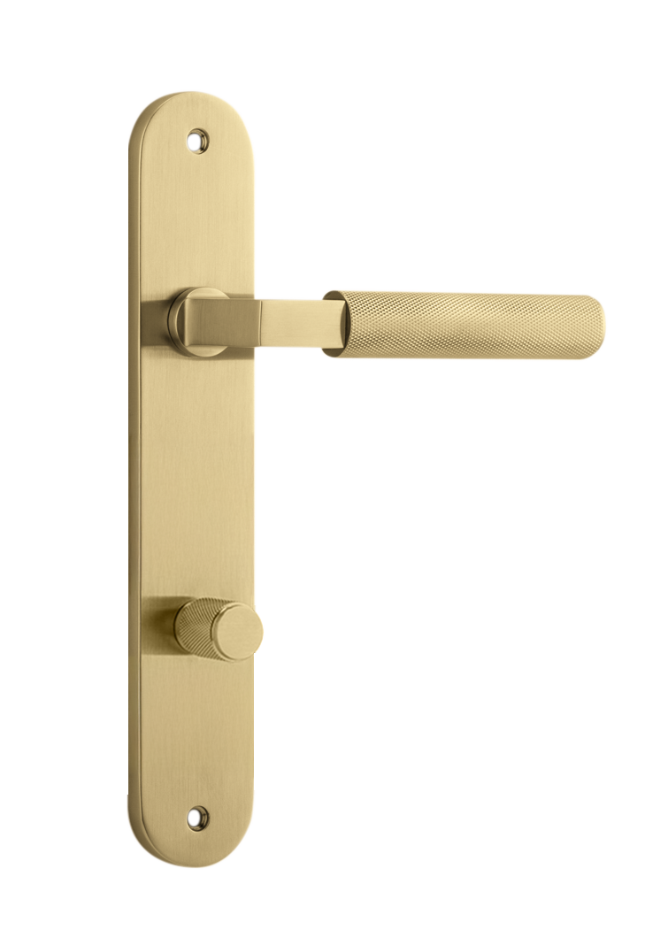 Brunswick Lever - Oval Backplate Brushed Gold PVD