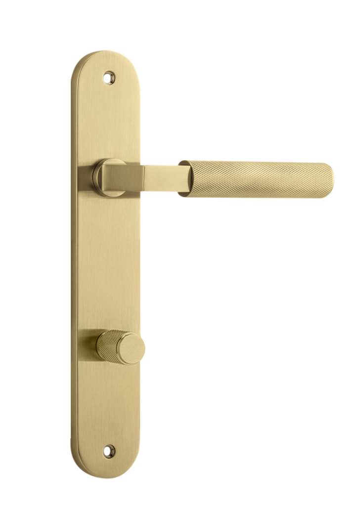 Brunswick Lever - Oval Backplate Brushed Gold PVD