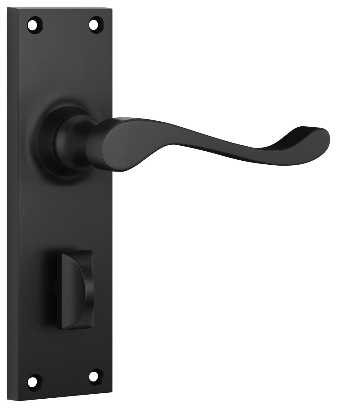 Door Lever Victorian Privacy Pair Matt Black H152xW42xP59mm
