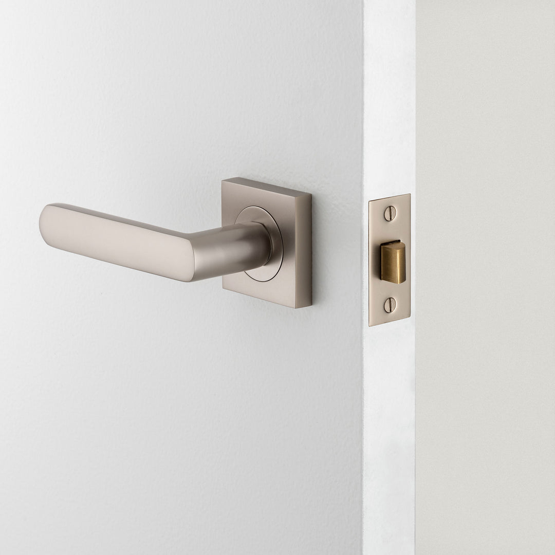 Osaka Lever - Square Rose Satin Nickel