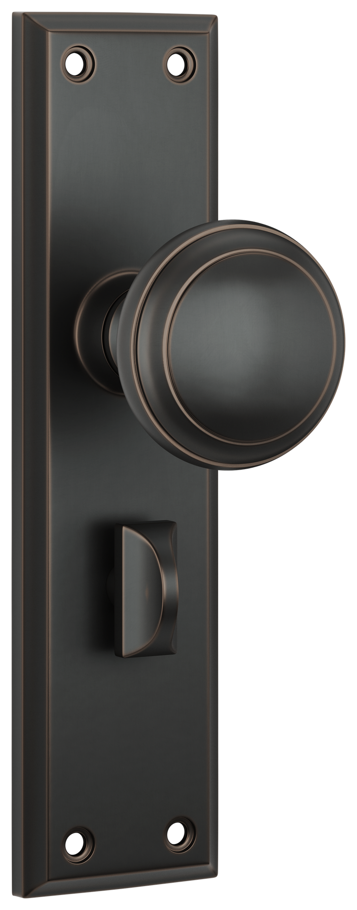 Door Knob Milton Privacy Pair Antique Copper H200xW50xP73mm with privacy adaptor