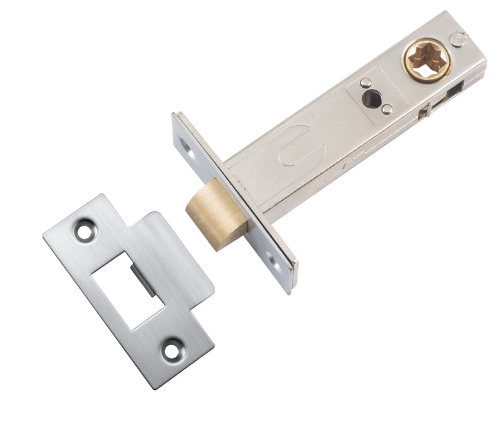 Split Cam Tube Latch - 70mm Backset Brushed Chrome