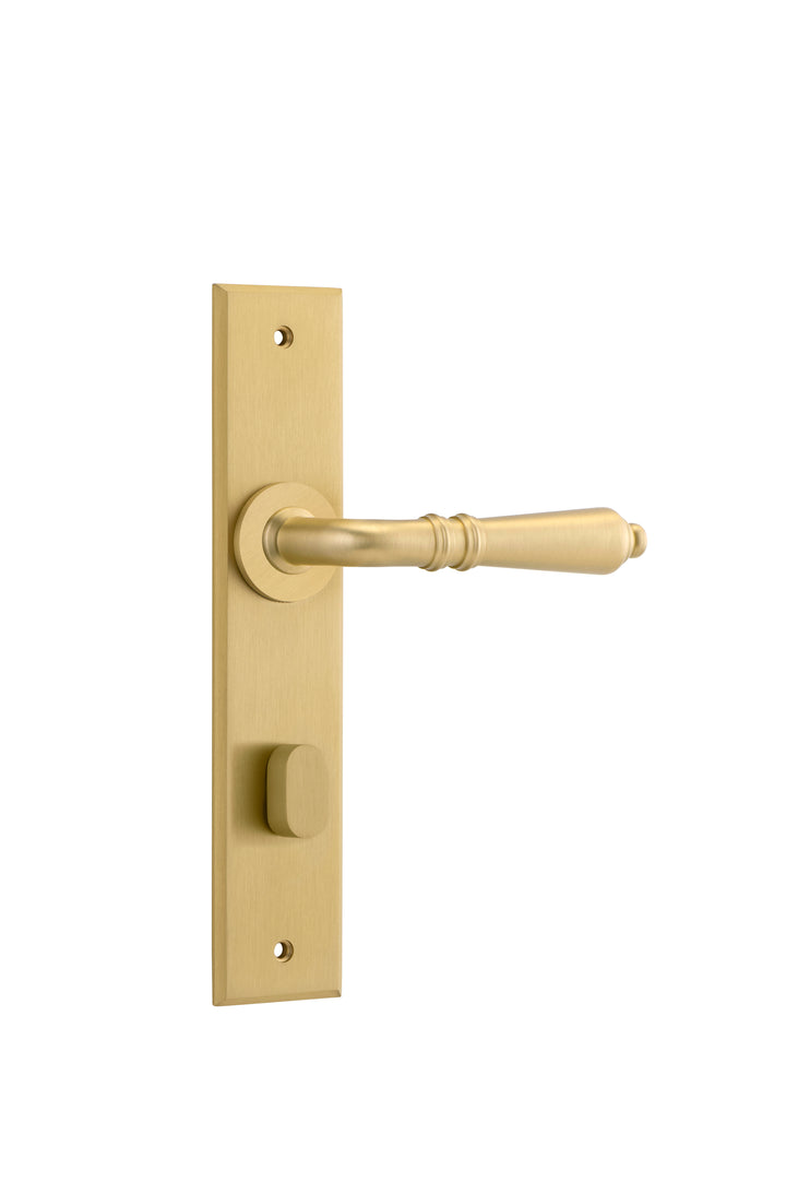 Sarlat Lever - Chamfered Backplate Brushed Gold PVD