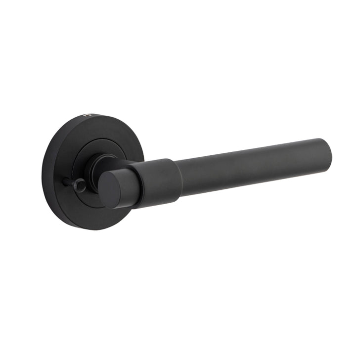 Helsinki Lever - Round Rose (Inbuilt Privacy) Matt Black