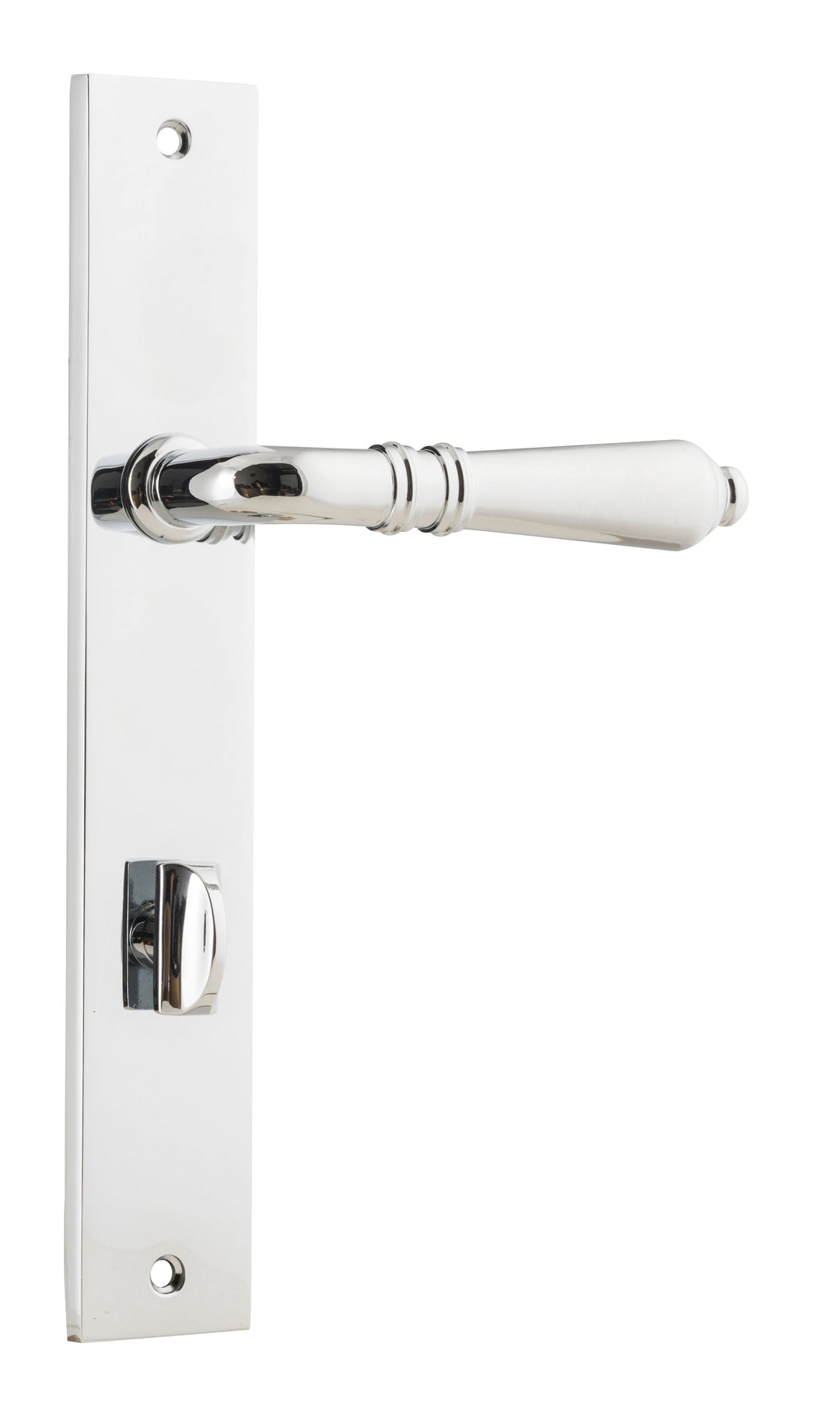 Sarlat Lever - Rectangular Backplate Polished Chrome