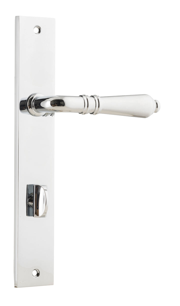 Sarlat Lever - Rectangular Backplate Polished Chrome