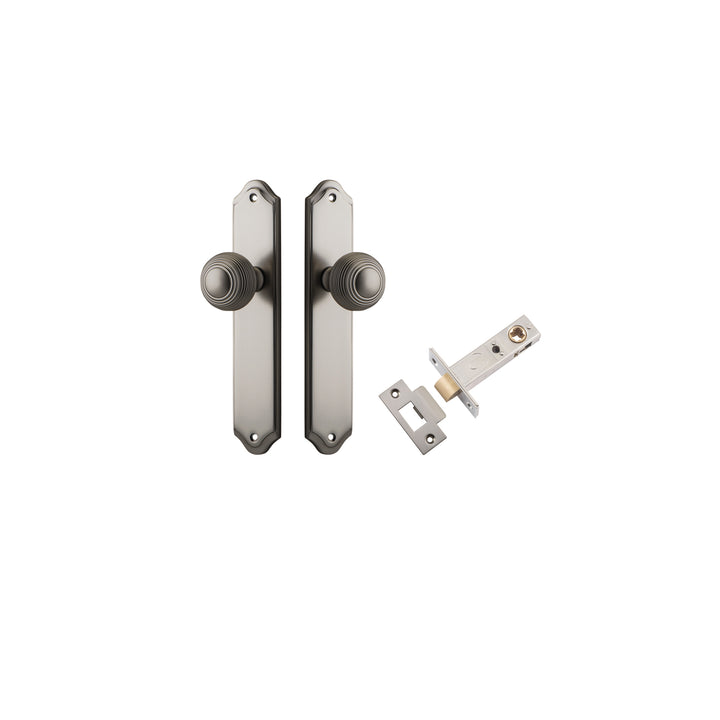 Guildford Knob - Shouldered Backplate Passage Kit Satin Nickel