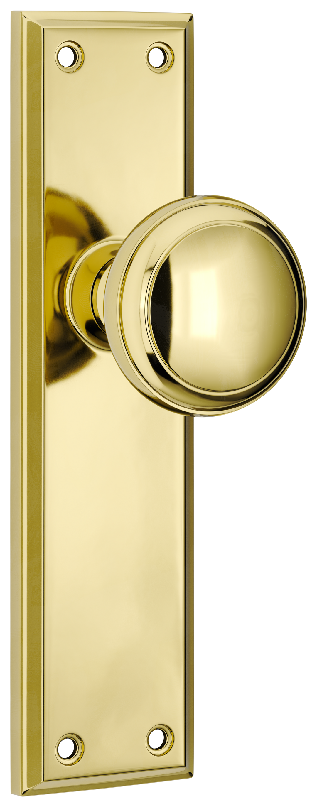 Door Knob Milton Latch Pair Polished Brass H200xW50xP73mm