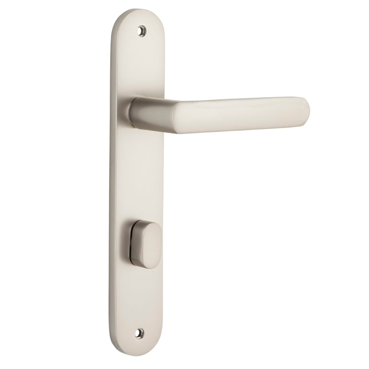 Osaka Lever - Oval Backplate Satin Nickel