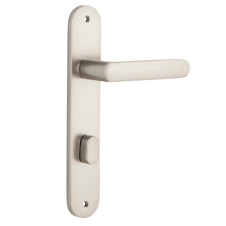 Osaka Lever - Oval Backplate Satin Nickel