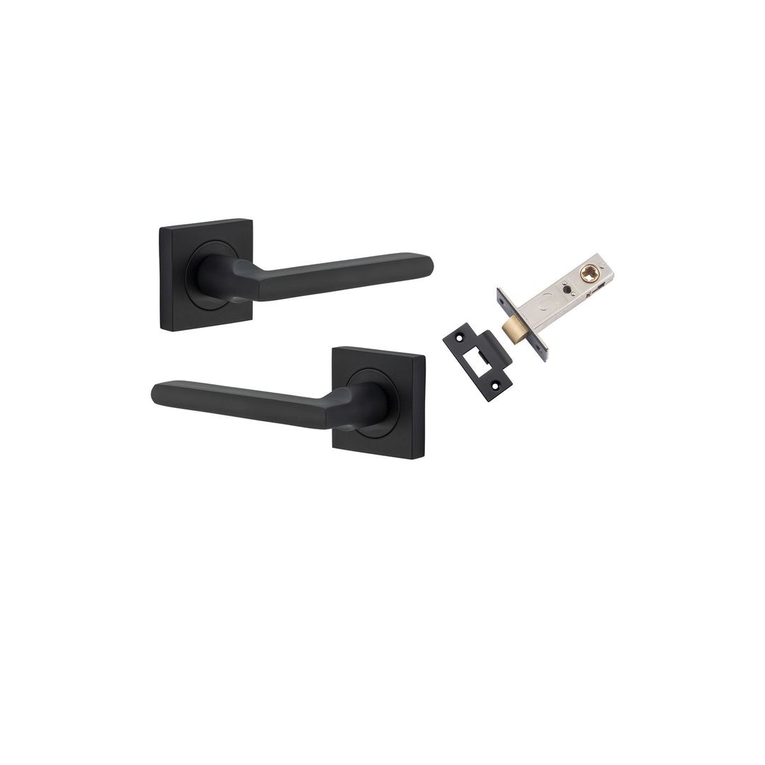 Baltimore Lever - Square Rose Passage Kit Matt Black