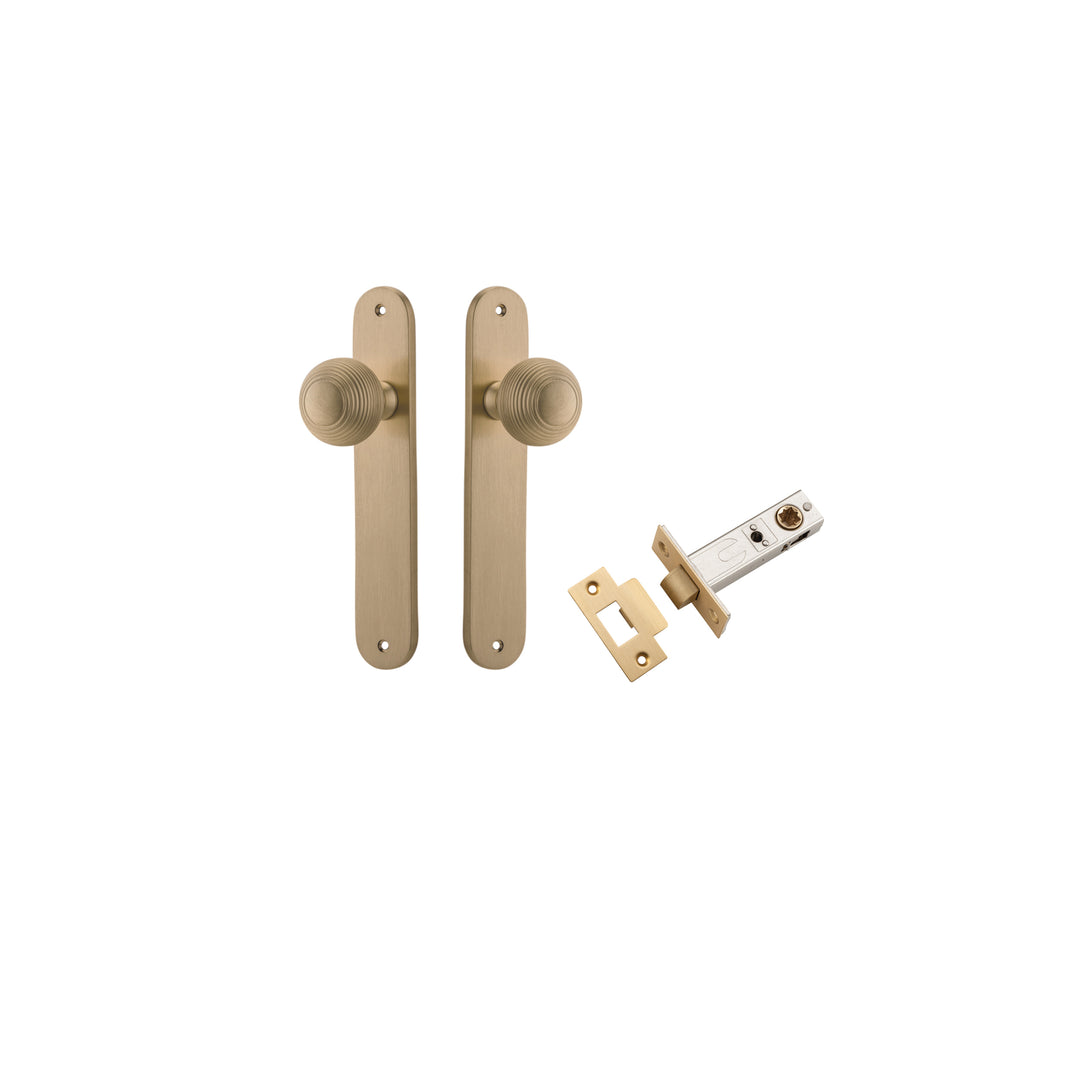 Guildford Knob - Oval Backplate Passage Kit Brushed Brass