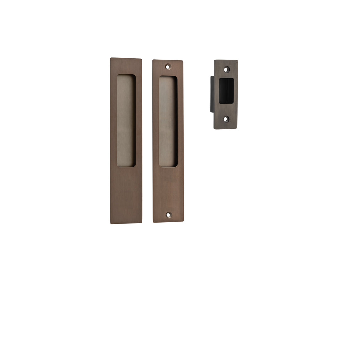 Rectangular Sliding Door Pull Passage Kit Signature Brass
