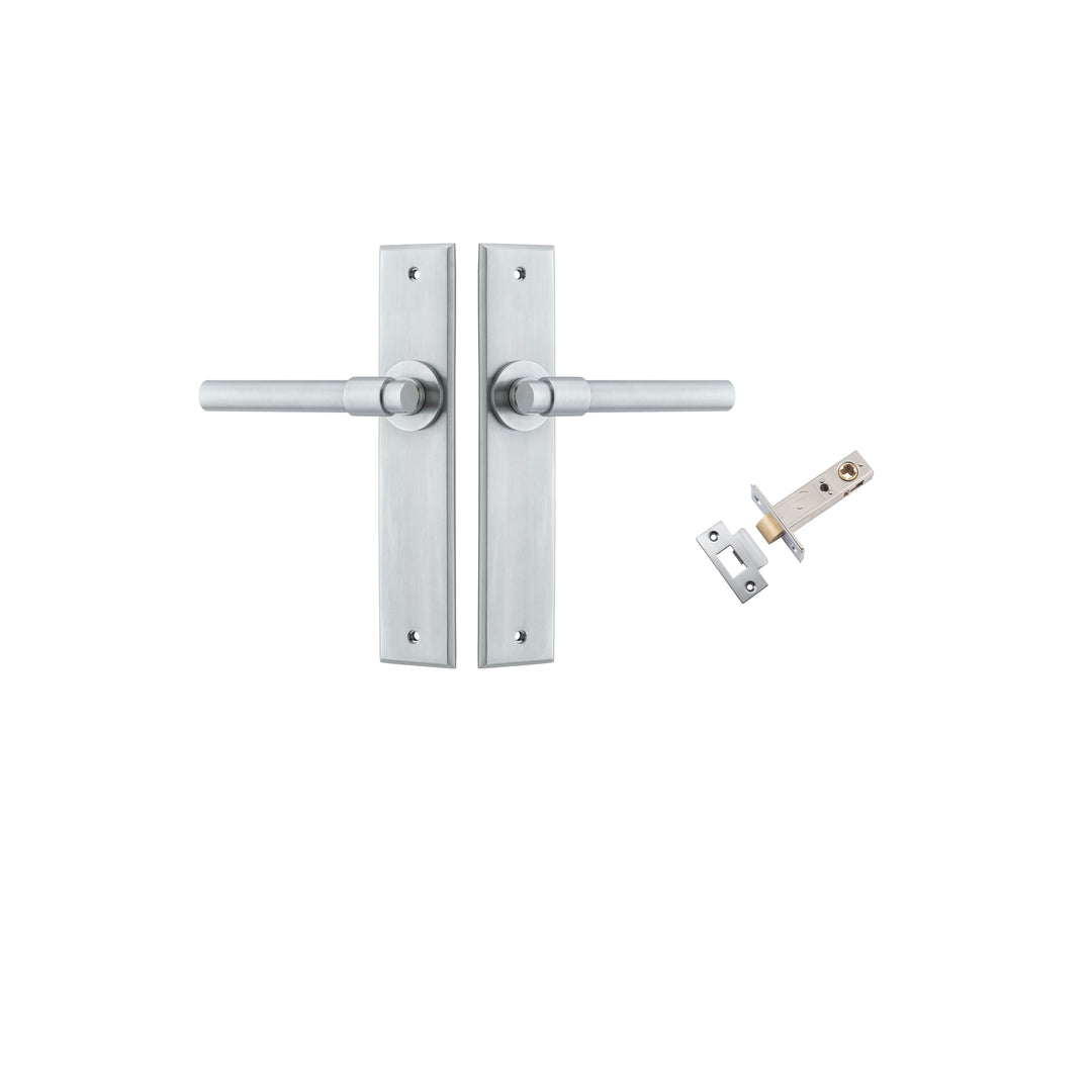Helsinki Lever - Chamfered Backplate Passage Kit Brushed Chrome