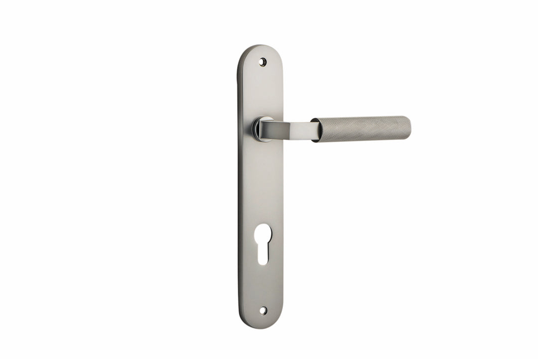Brunswick Lever - Oval Backplate Satin Nickel