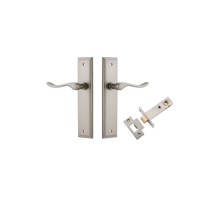 Stirling Lever - Stepped Backplate Passage Kit Satin Nickel