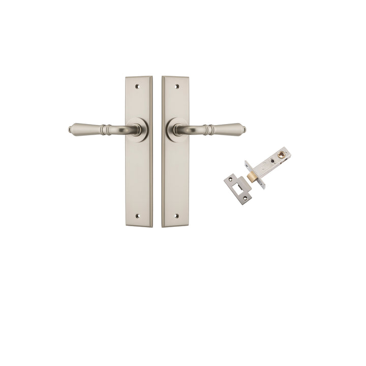 Sarlat Lever - Chamfered Backplate Passage Kit Satin Nickel
