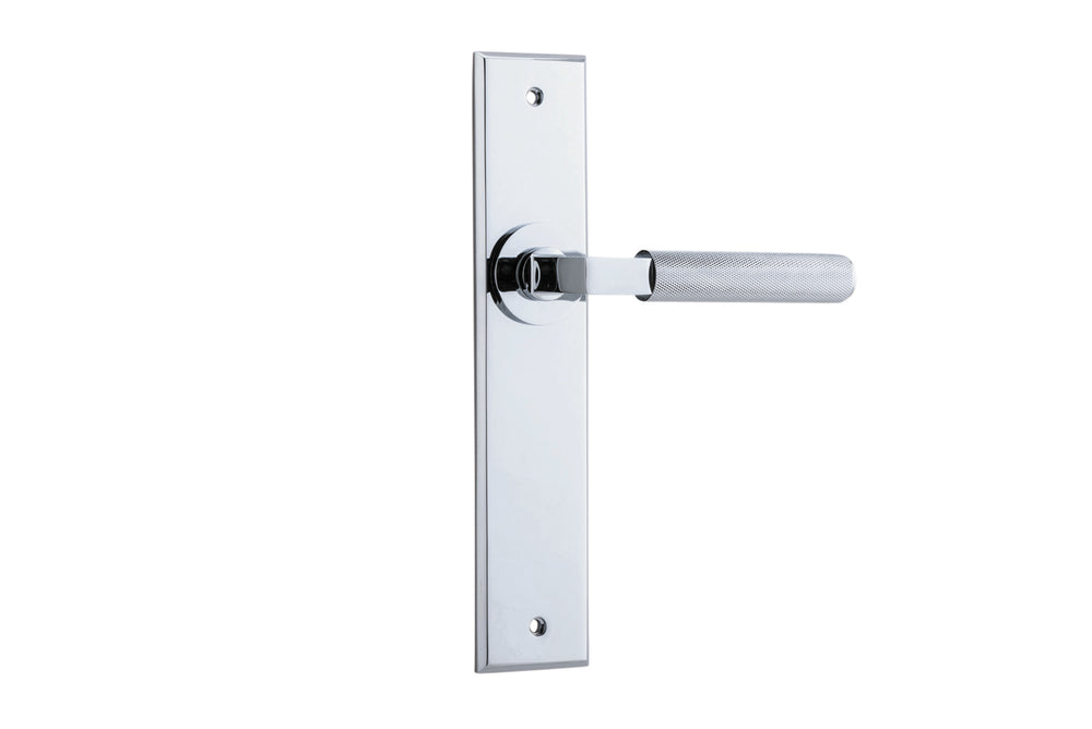 Brunswick Lever - Chamfered Backplate Polished Chrome