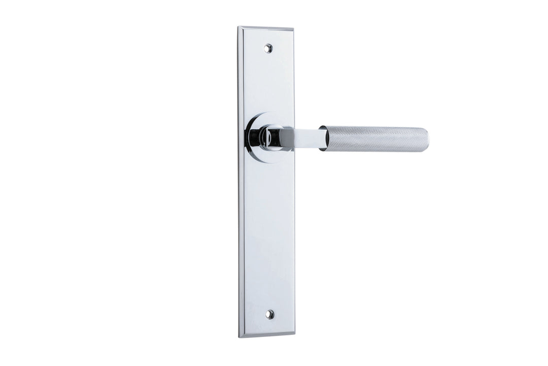 Brunswick Lever - Chamfered Backplate Polished Chrome