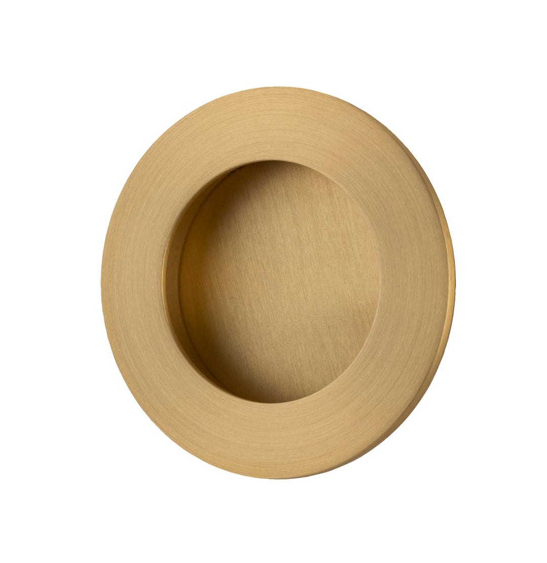 Round Flush Pull Brushed Brass