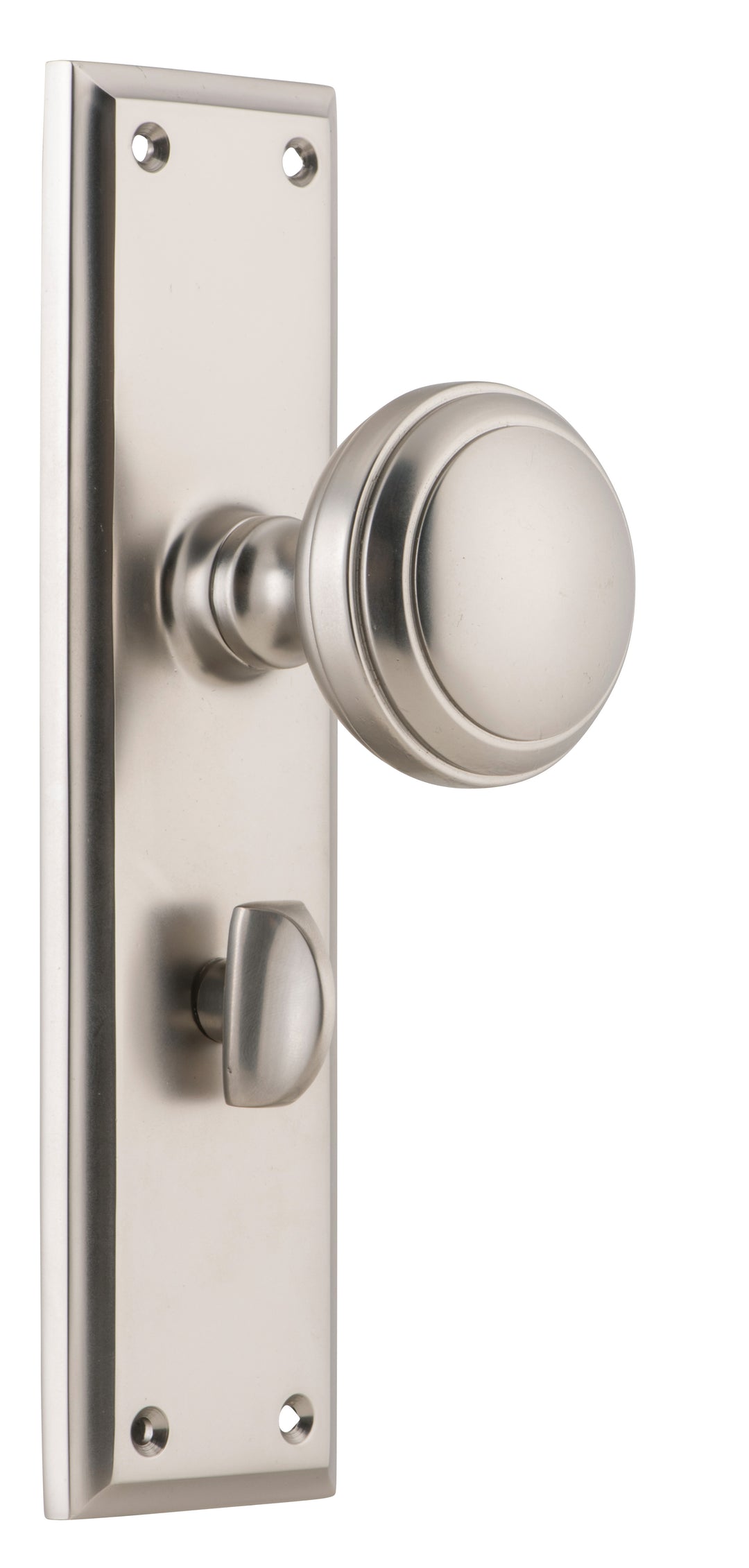 Door Knob Milton Privacy Pair Satin Nickel H200xW50xP73mm with privacy adaptor