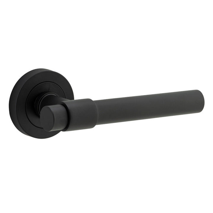 Helsinki Lever - Round Rose Matt Black