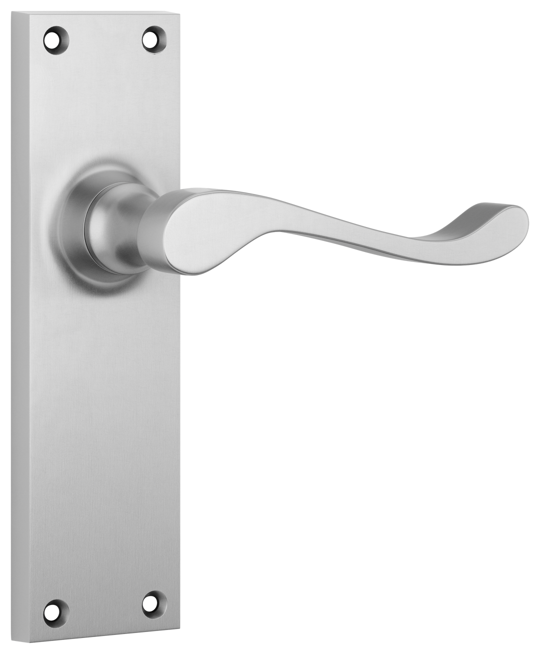 Door Lever Victorian Latch Pair Satin Chrome H152xW42xP59mm