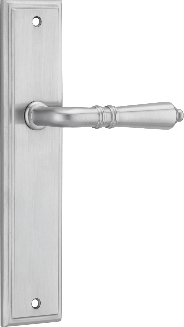 Sarlat Lever - Stepped Backplate Brushed Chrome
