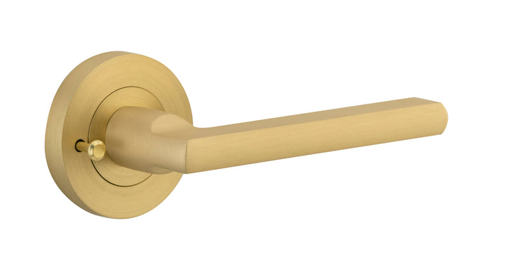 Baltimore Lever - Round Rose (Inbuilt Privacy) Brushed Gold PVD