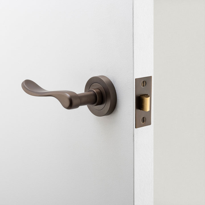 Stirling Lever - Round Rose Signature Brass