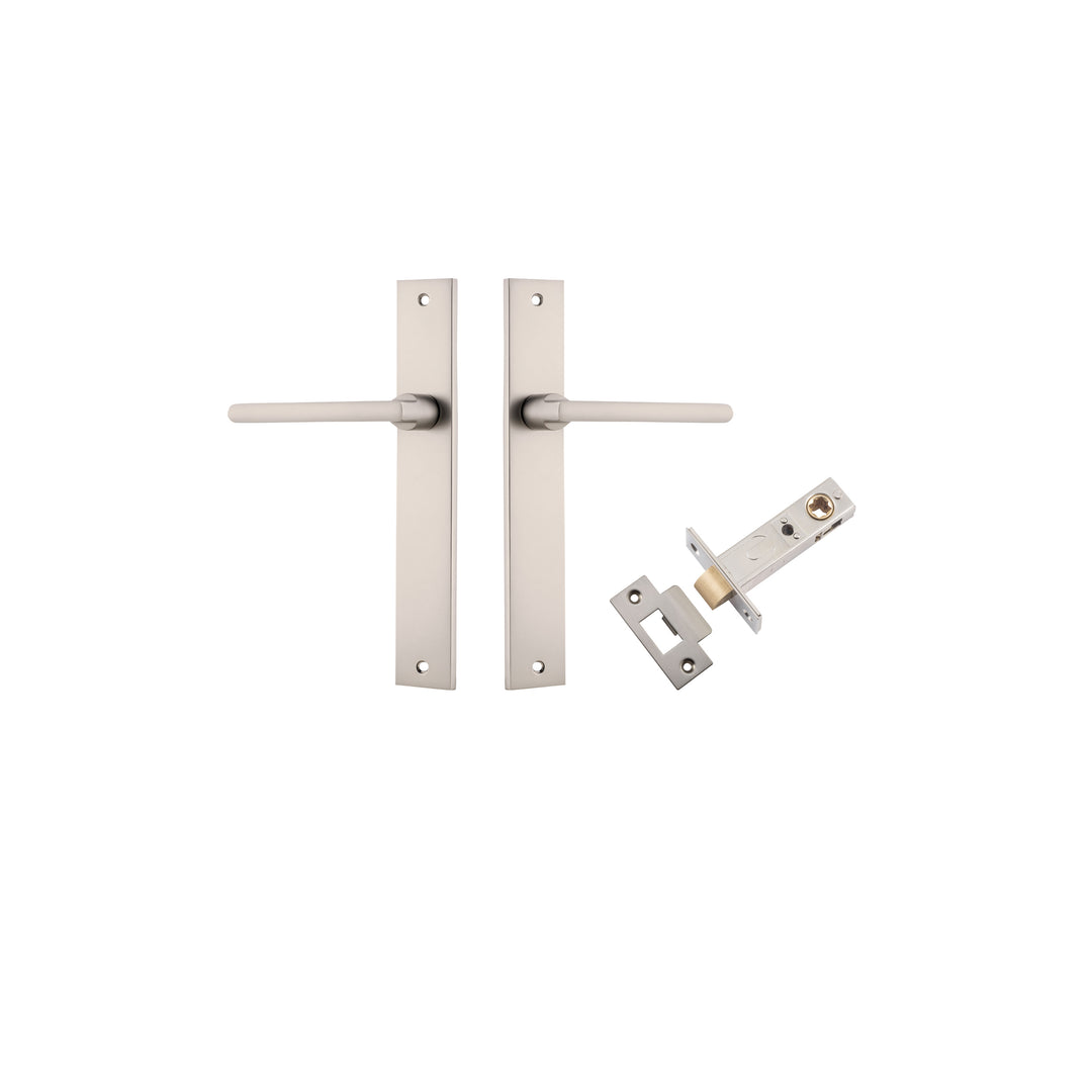 Baltimore Lever - Rectangular Backplate Passage Kit Satin Nickel