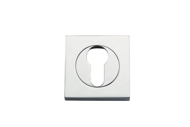 Euro Escutcheons -  Square Polished Chrome