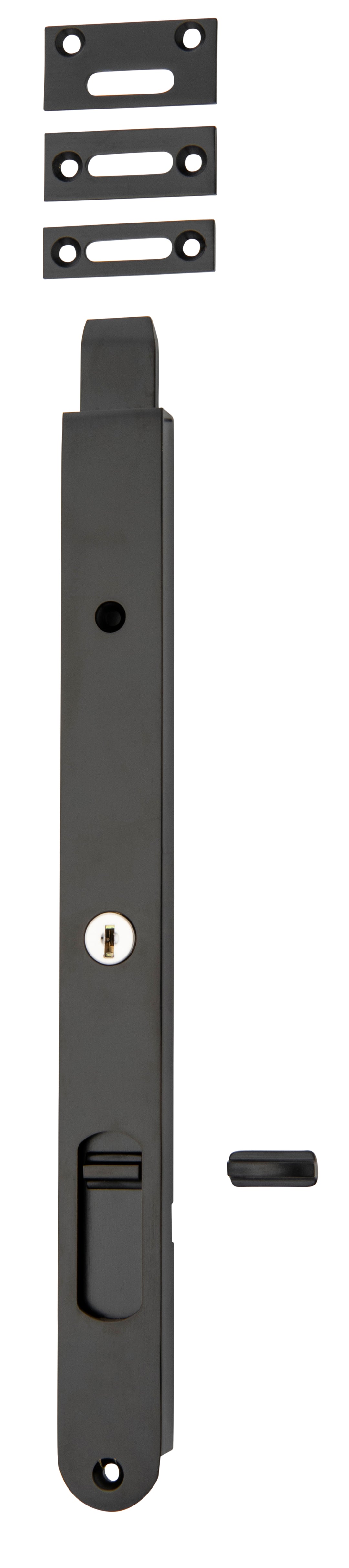 Locking Flush Bolt - 300mm Matt Black
