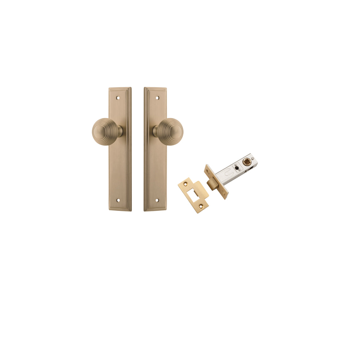 Guildford Knob - Stepped Backplate Passage Kit Brushed Brass