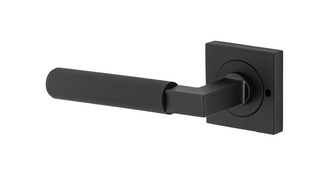 Brunswick Lever - Square Rose Privacy Kit (Inbuilt Privacy) Matt Black