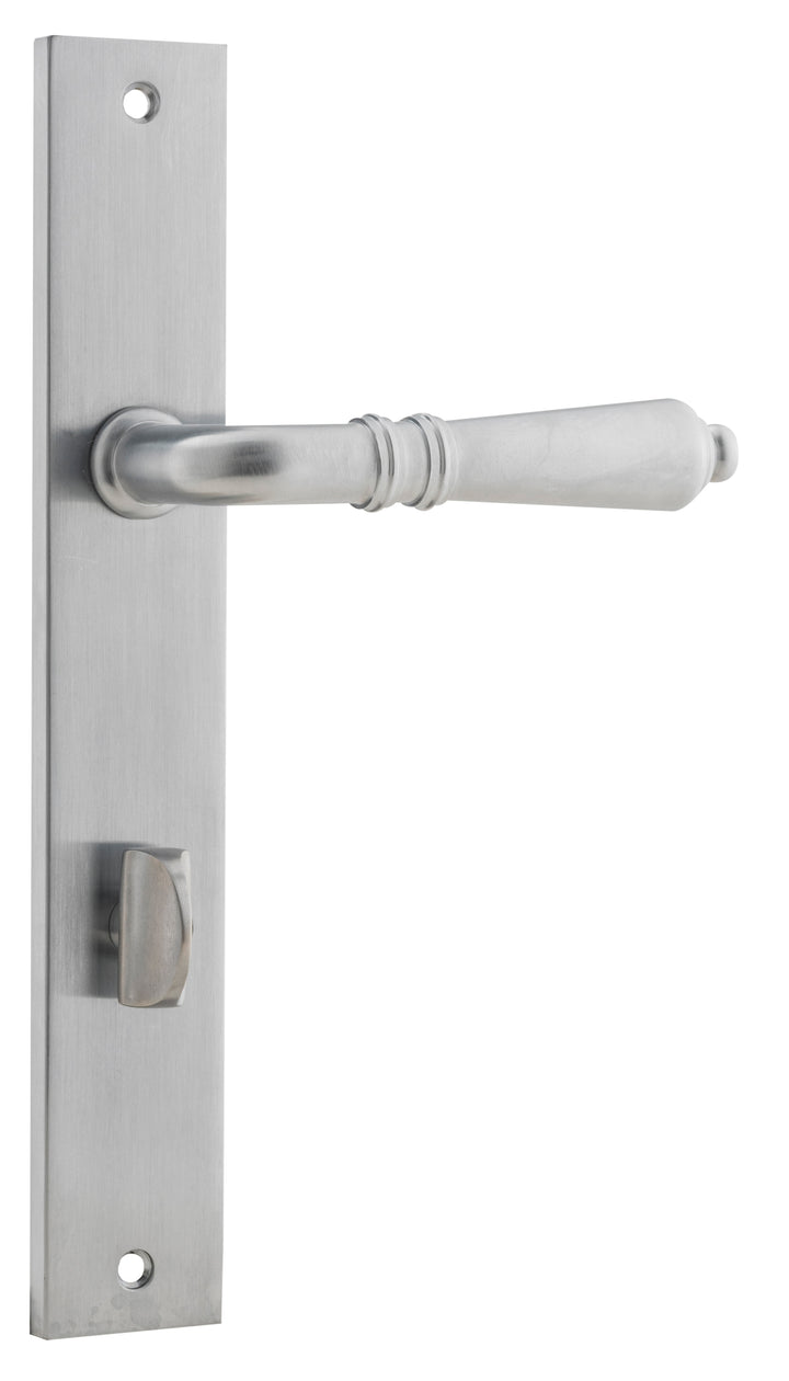 Sarlat Lever - Rectangular Backplate Brushed Chrome