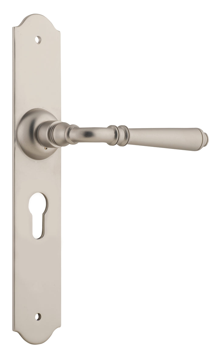 Door Lever Reims Euro Pair Satin Nickel H240xW43xP70mm