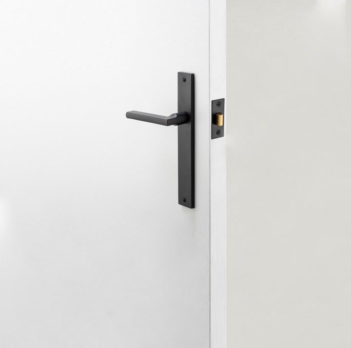 Baltimore Lever - Rectangular Backplate Passage Kit Matt Black