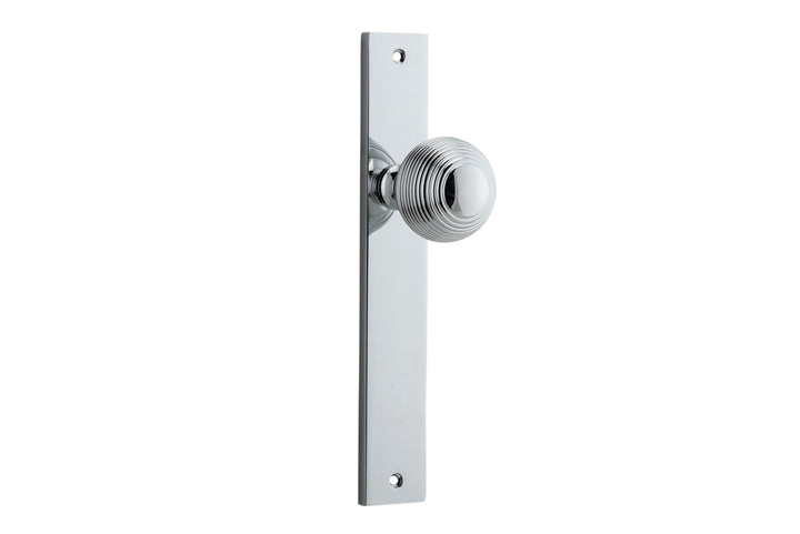 Guildford Knob - Rectangular Backplate Polished Chrome