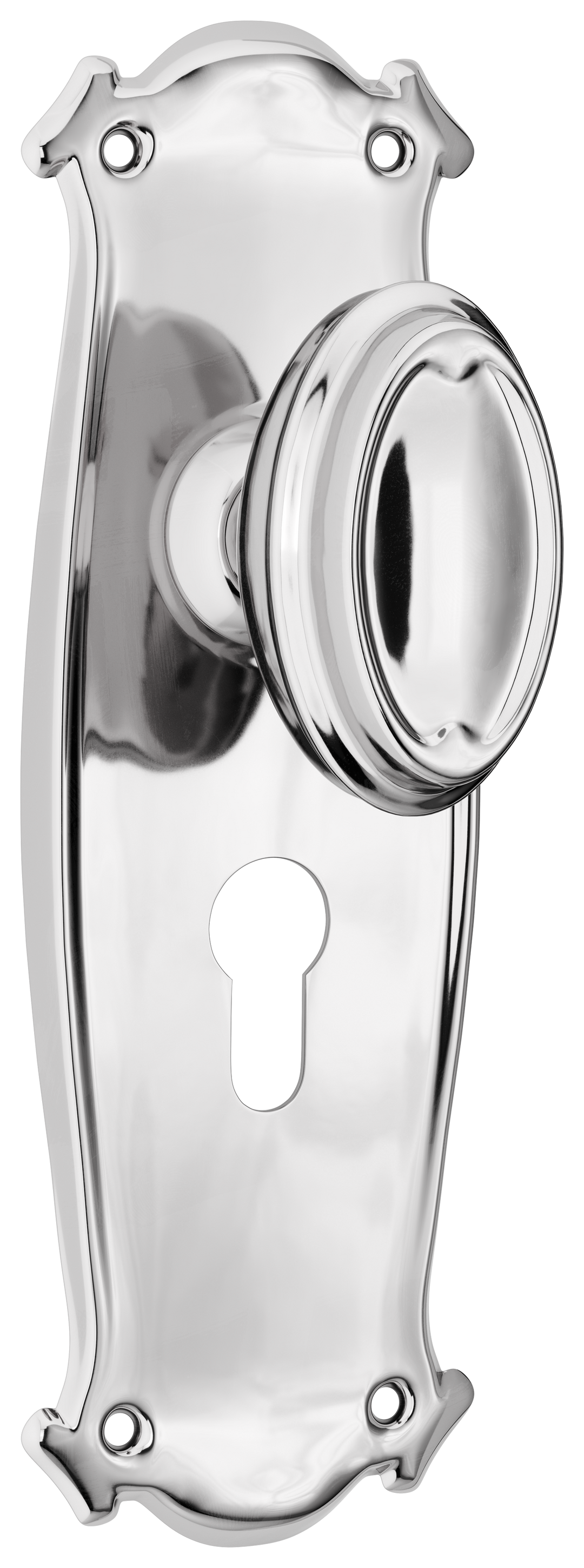 Door Knob Bungalow Euro Pair Chrome Plated H197xW68xP60mm