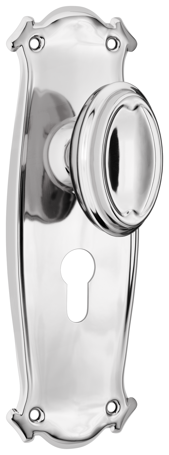 Door Knob Bungalow Euro Pair Chrome Plated H197xW68xP60mm
