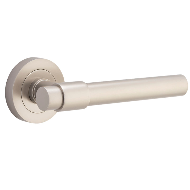 Helsinki Lever - Round Rose Satin Nickel