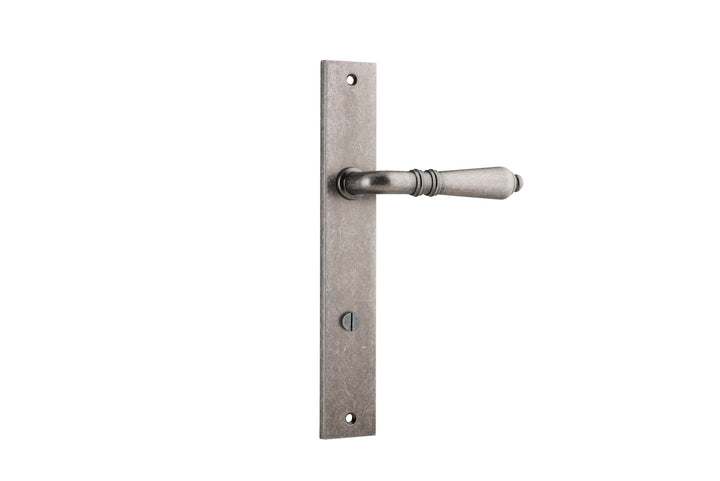 Sarlat Lever - Rectangular Backplate Distressed Nickel