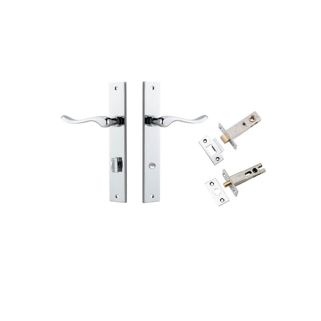 Stirling Lever - Rectangular Backplate Privacy Kit with Privacy Turn Polished Chrome