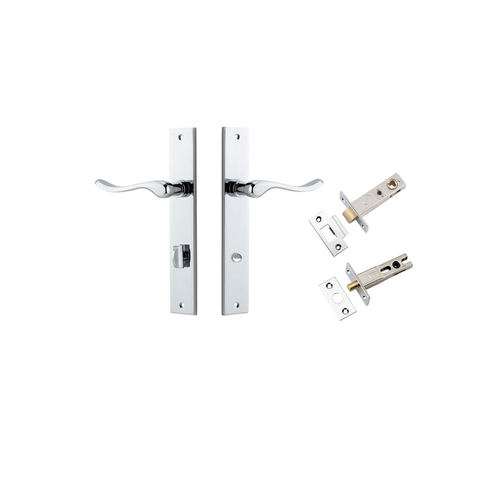 Stirling Lever - Rectangular Backplate Privacy Kit with Privacy Turn Polished Chrome
