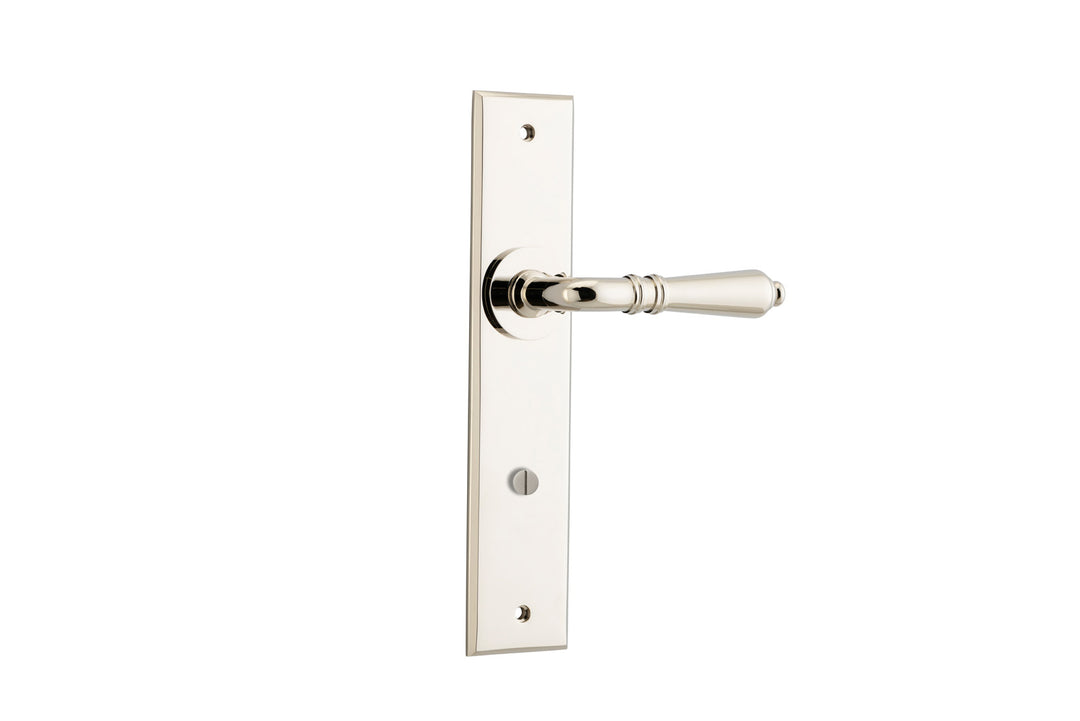 Sarlat Lever - Chamfered Backplate Polished Nickel